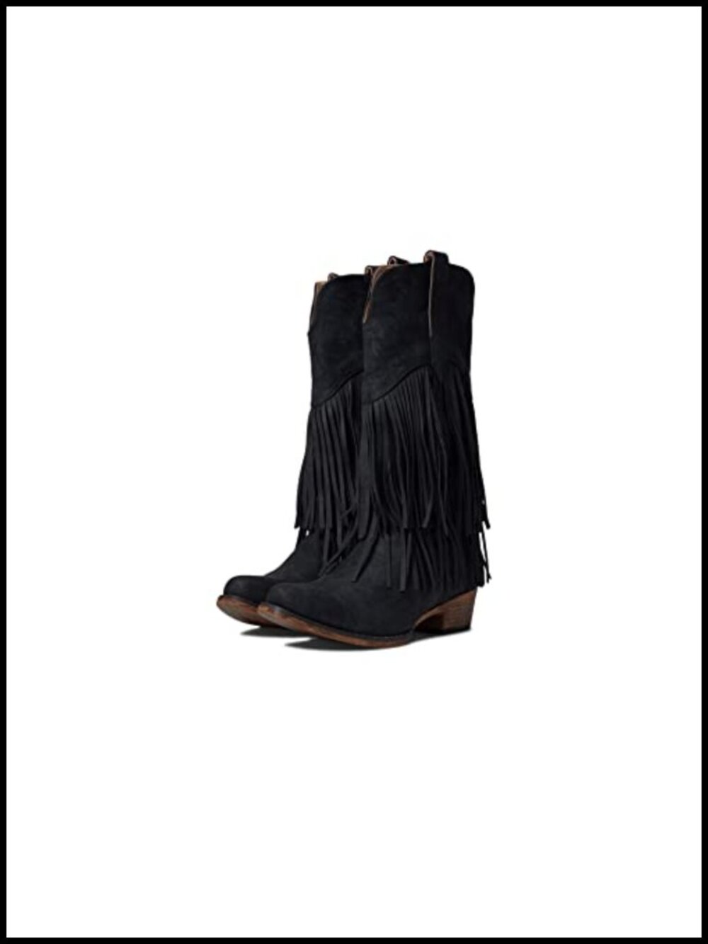 Roper Womens Snip Toe Mid Calf Casual Boots Faux Leather Fringe